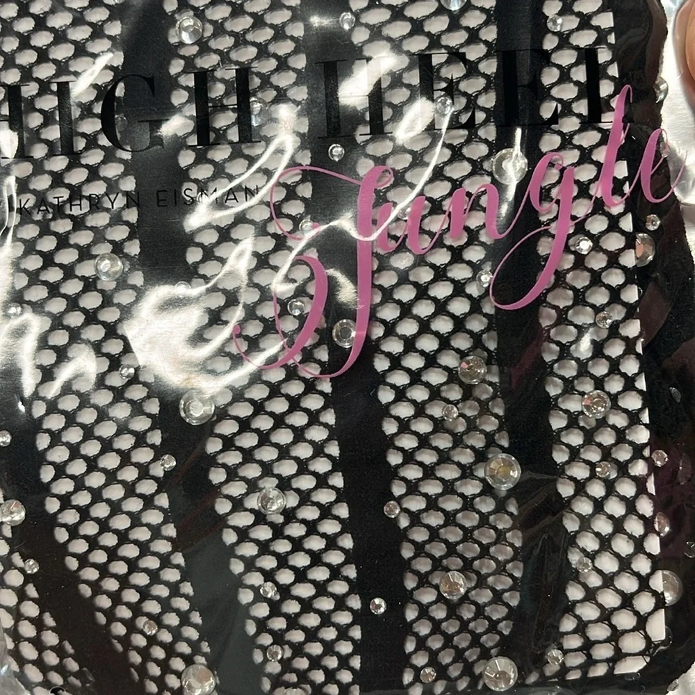 Free people X high heel jungle strobe glitter fishnet tights one size new in